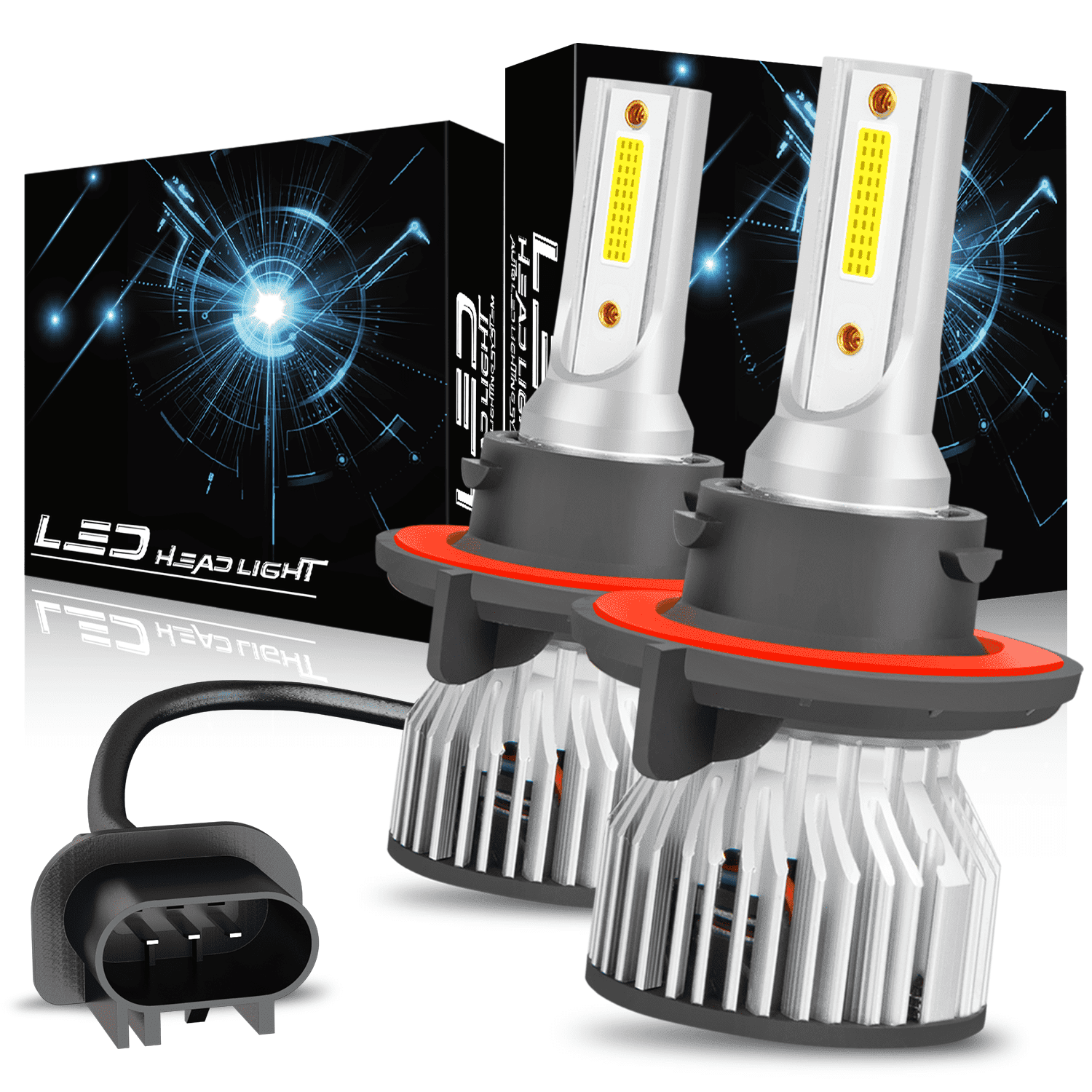 WVKVII Fit for 2004-2014 Ford F150 - 2PC 9008/H13 LED Headlight Bulbs High / Low Beam Set