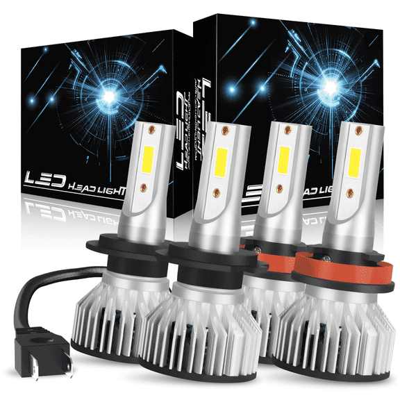WVKVII For Chevrolet Chevy Malibu 2013 2014 2015 LED Headlight Bulbs H7 High Beam+H11 Low Beam 4pcs