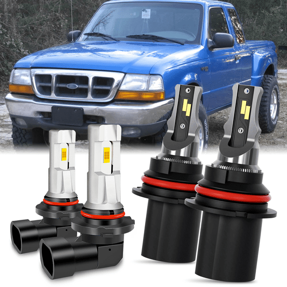 WVKVII For Ford Ranger 1998 1999 2000 Combo LED Headlights High Low Beam Fog Light Bulbs 4PC
