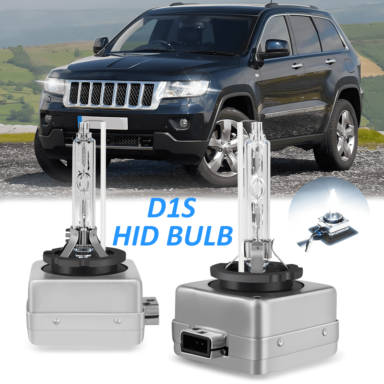 WVKVII For Jeep Grand Cherokee 2008-2013 HID Headlight Bulbs High Low ...