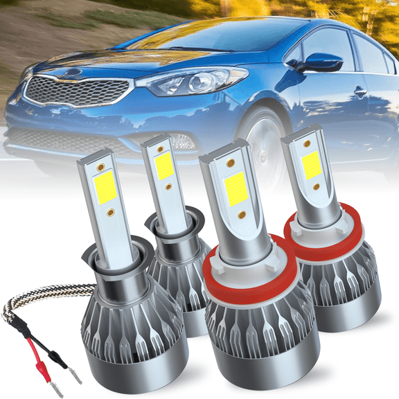 WVKVII For Kia Forte 2014 2015 2016 H1+H11 LED Headlight High Low Beam Bulbs 4pcs