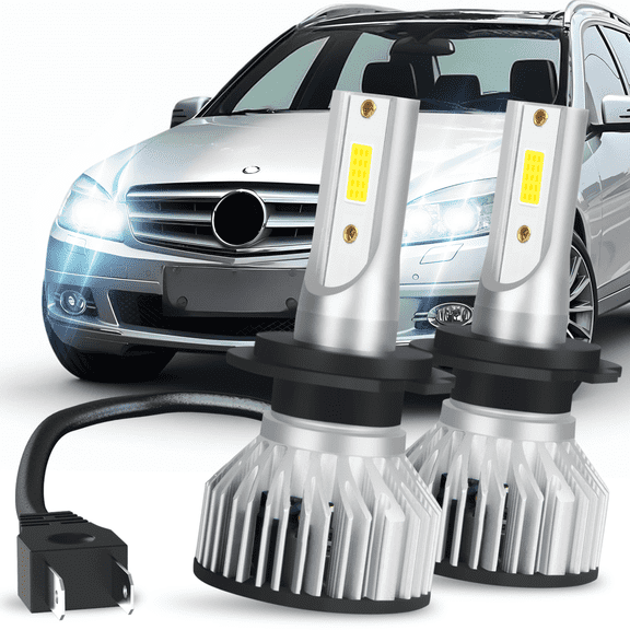 WVKVII For Mercedes-Benz C250 C300 C350 White 2x Led Headlight High/Low Beam Bulbs