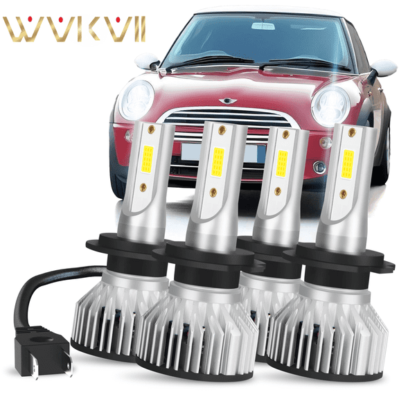WVKVII For Mini Cooper 2002-2006 Combo H7+H7 LED Headlight High Low Beam 6000K White