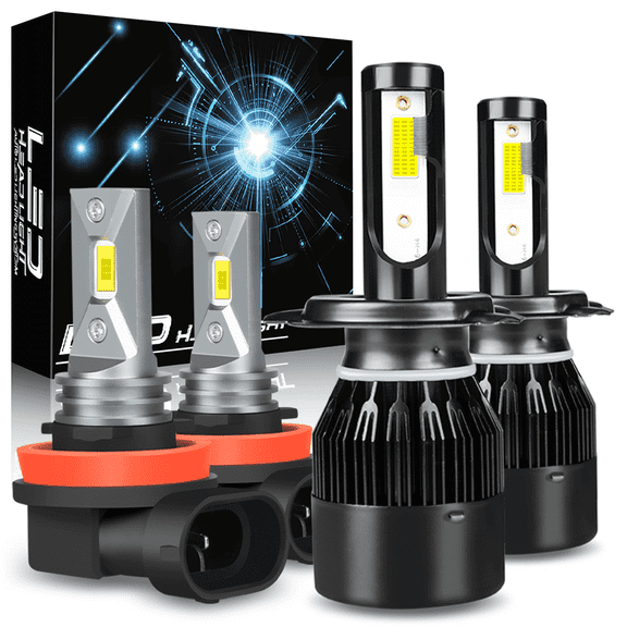 WVKVII H4 High&Low Beam+H11 Fog Light for Honda CR-V 2002-2004 2007-2014 LED Headlight Bulbs 4pcs