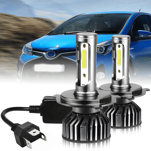 WVKVII LED Headlight Bulbs Compatible With Toyota Yaris 2005-2020,9003 High Low Beam Headlights,6000K White,Plug and Play,Pack of 2