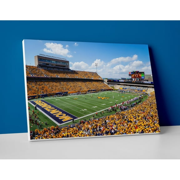 WVU Football Stadium Poster or Canvas Wall Art - West Virginia Football Decor