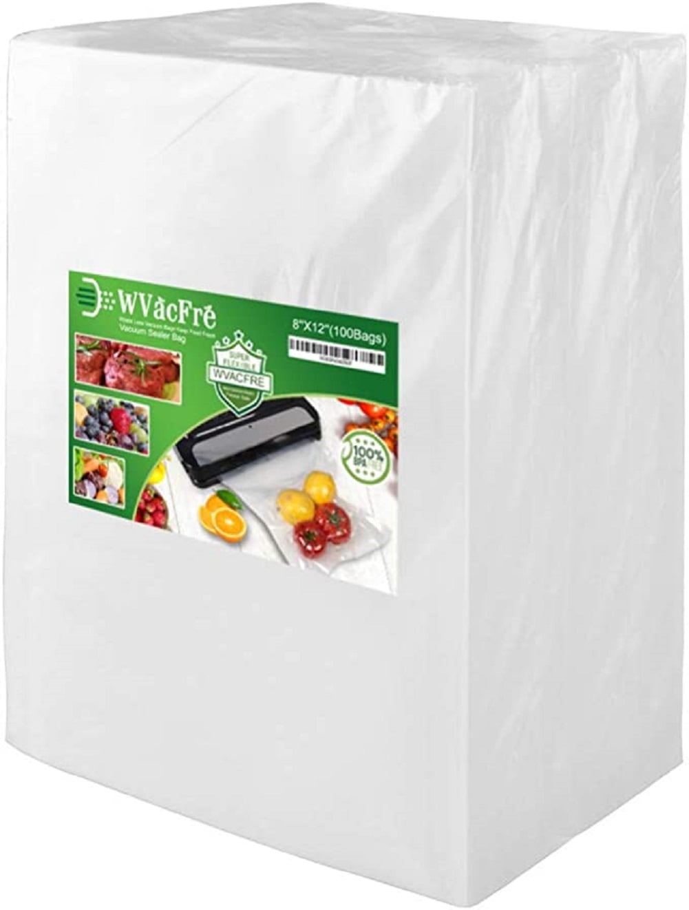 100Pcs Quart 8x12 Pint 6x10 Embossed Vacuum Sealer Bags Food Saver  Storage