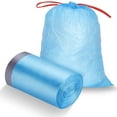 thumbnail image 1 of WVacFre 13Gallon 100 Counts Blue Large Kitchen Drawstring Trash Bag,Heavy Duty, Strong Garbage Bags, 1 of 6