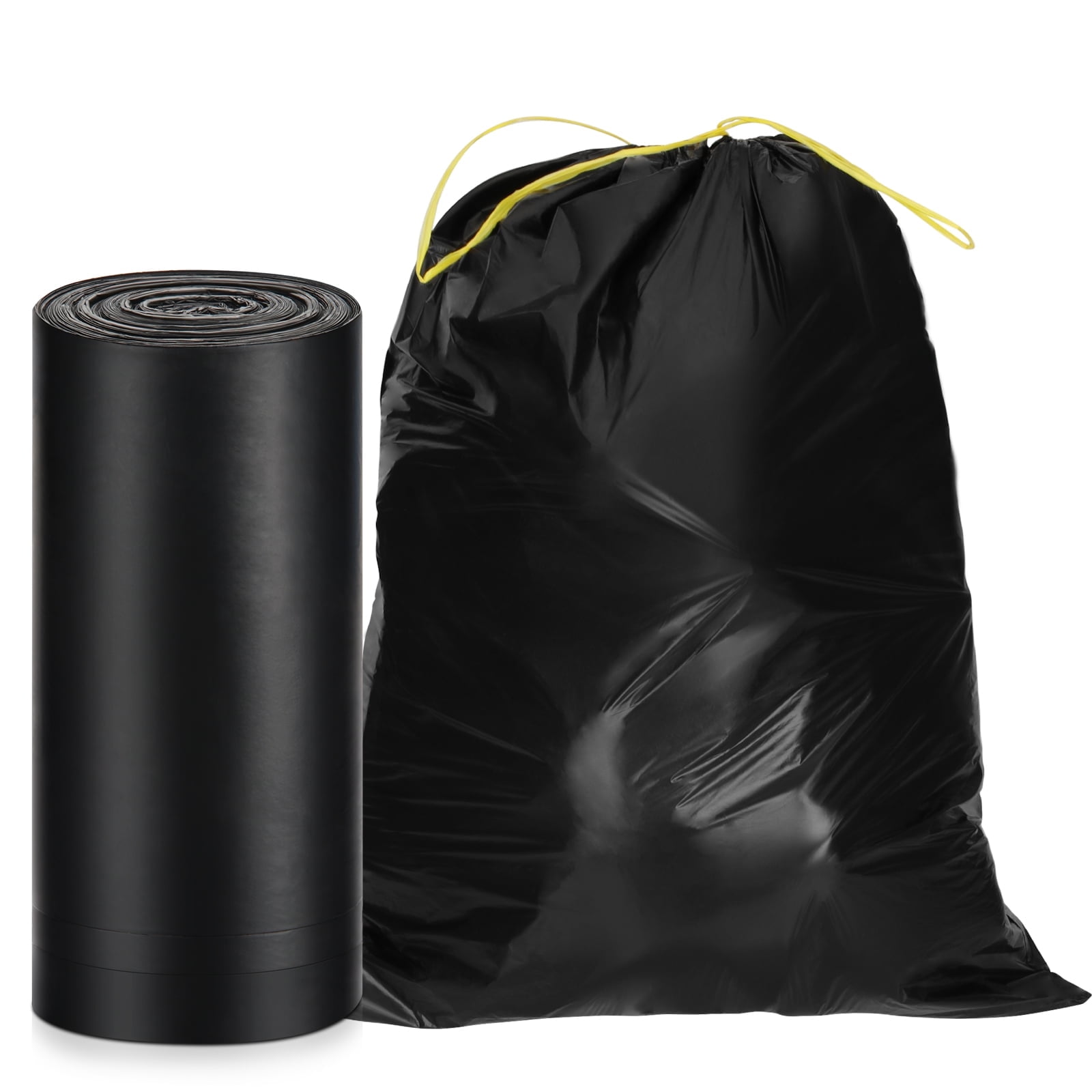 WVacFre 33Gallon Size 30 Counts Black Garbage Bags Large Capacity Kitchen Drawstring Trash Bags