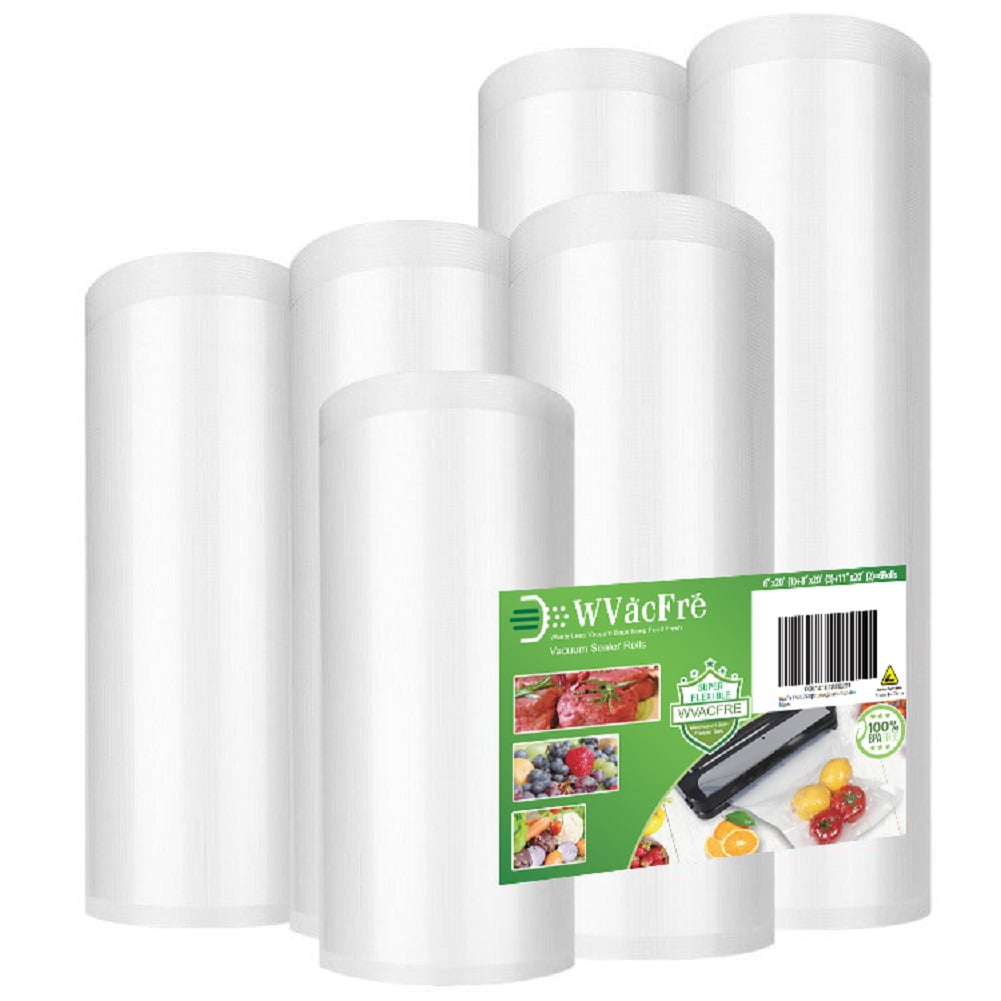 6 Pack BPA-Free Heavy Duty Vacuum Sealer Rolls for Food Storage