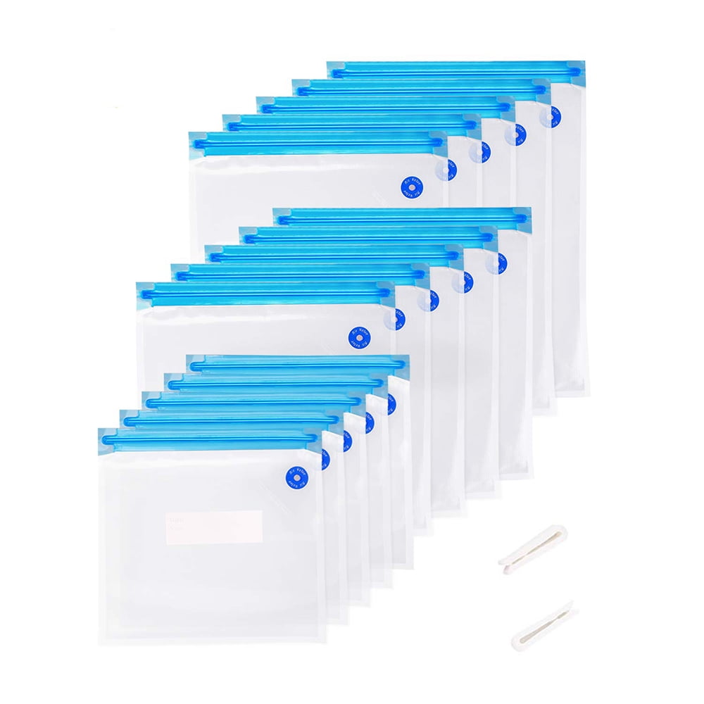 WVacFre Reusable Sous Vide Bags 15 Pcs Vacuum Sealer Zip Lock Bags