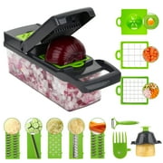 WVacFre Vegetable Chopper, Pro Onion Chopper, Multifunctional 14 in 1 Food Chopper, Kitchen Vegetable Slicer Dicer Cutter,Veggie Chopper With 8 Blades,Carrot and Garlic Chopper With Container