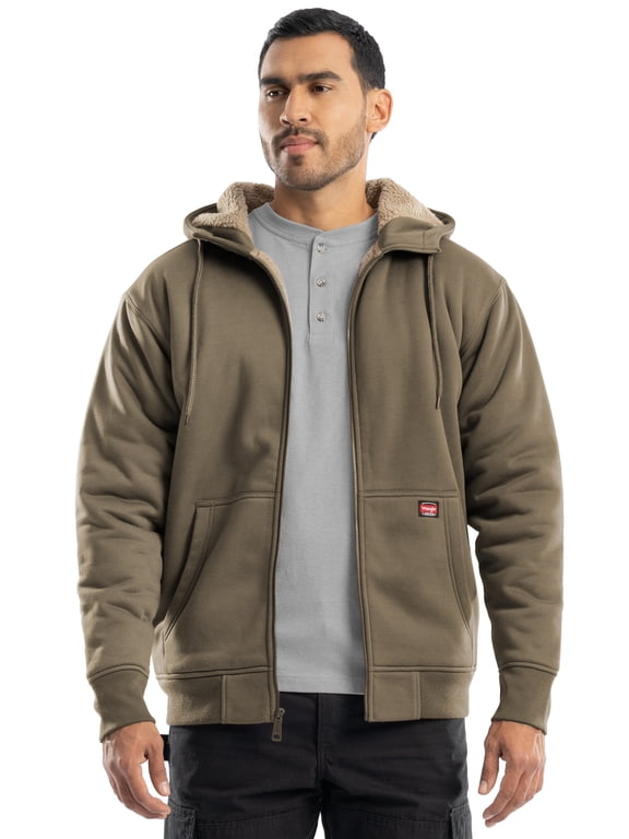 Workwear Men's Durable Quilted Zip-up Fleece Hooded Jacket, S-3XL (Men's and Big Men's)
