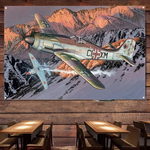 WW II Germany Ta 152C-0 Wurger Fighter Jet Poster Wall Charts - 38" x 57" Aviation Military Artwork Flag & Banner Wall Background Hanging Cloth - Attack Aircraft Wall Art Tapestry Home Decoration