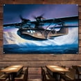 thumbnail image 1 of WW II US PBY-5A Black Cat Fighter Jet Banner Wall Art- Decorate Your Room Wall with Aviation Military Artwork Tapestry - Attack Aircraft Canvas Print Poster Air Force Hanging Flag 38" x 57", 1 of 6