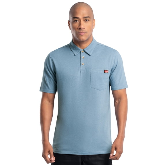 Wrangler Workwear Men's Performance Stretch Polo Short Sleeve Work Shirt, size S-3XL