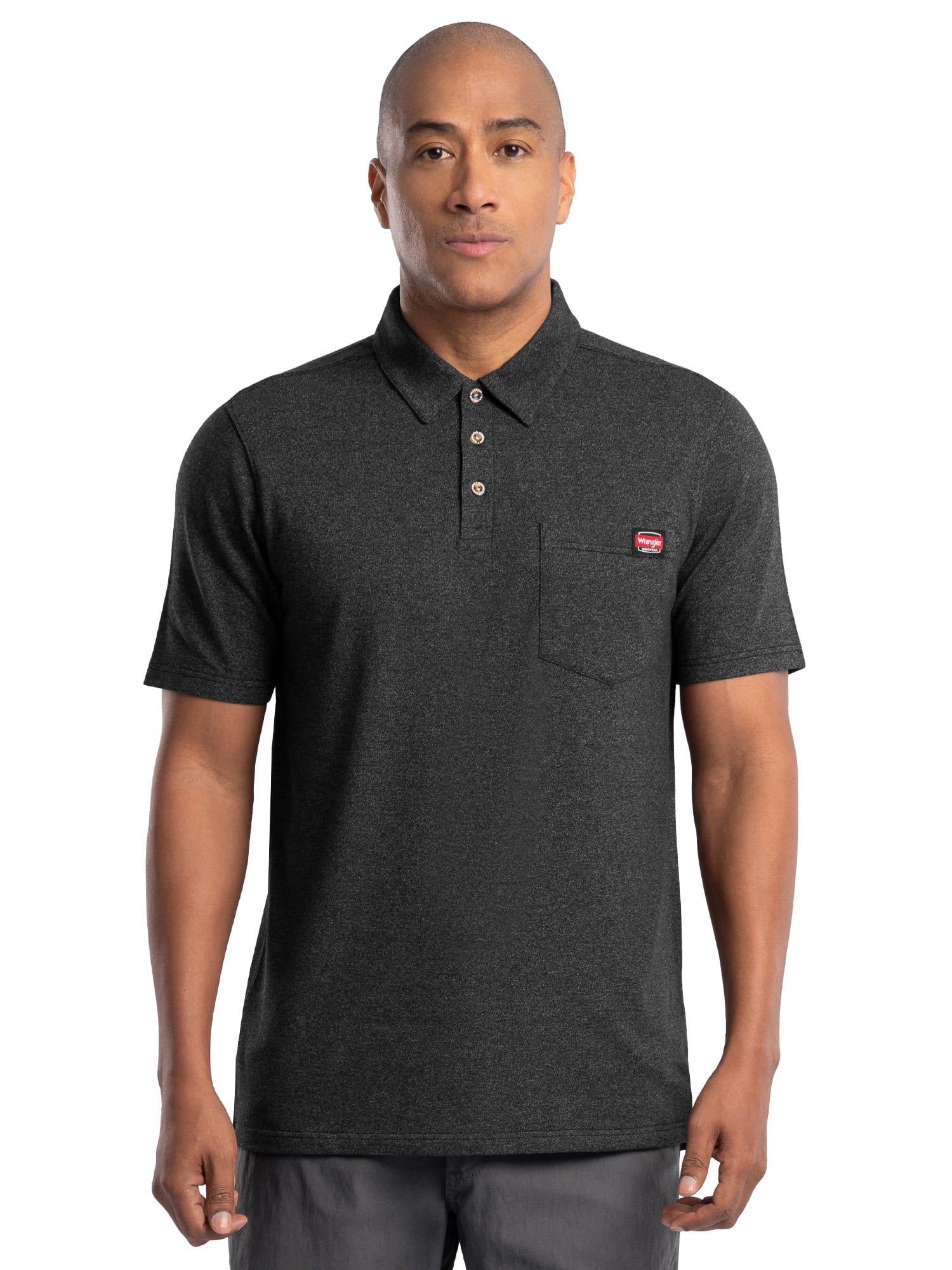 Wrangler Workwear Men's Performance Stretch Polo Short Sleeve Work Shirt, size S-3XL