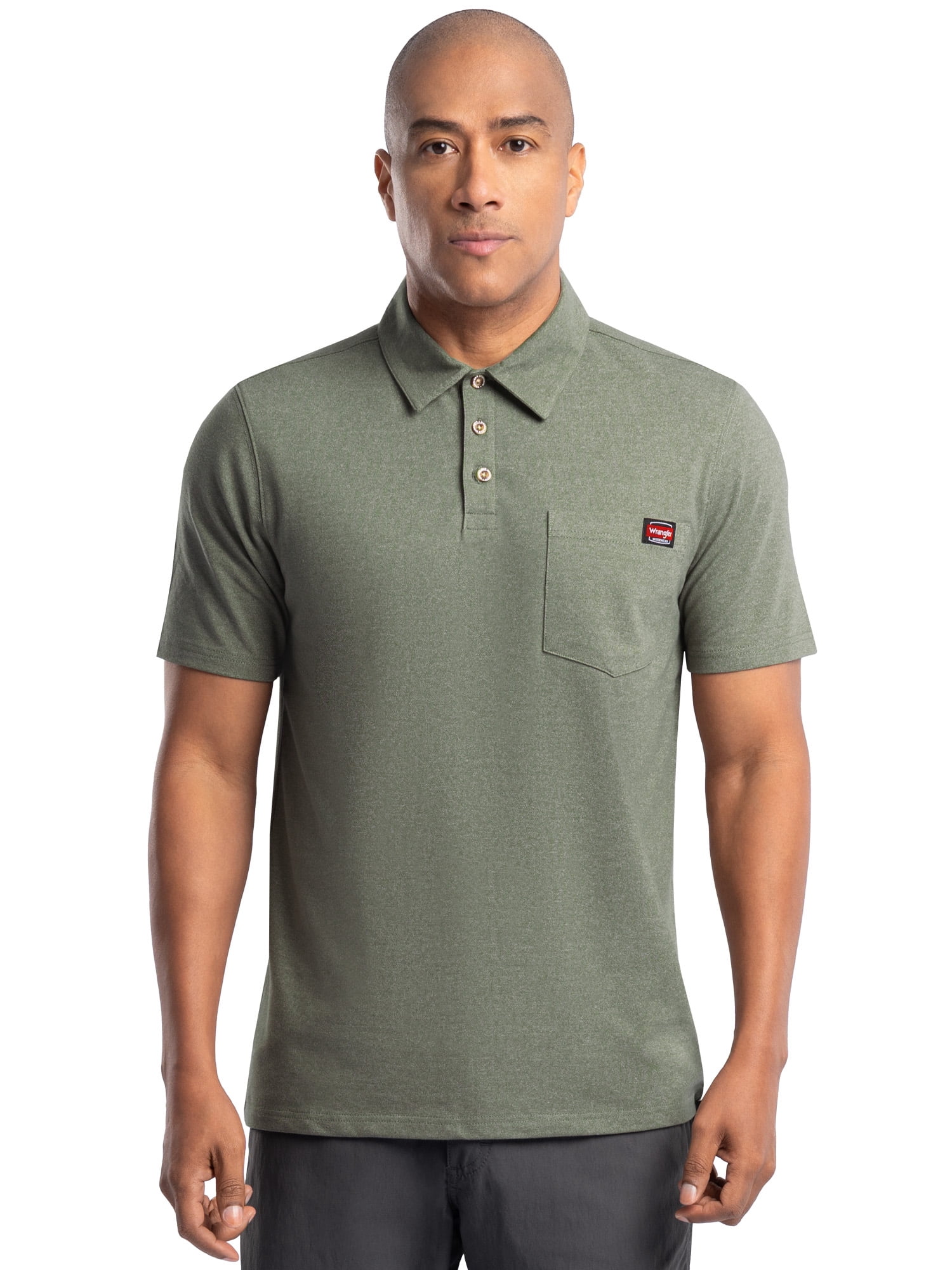 Wrangler Workwear Men's Performance Stretch Polo Short Sleeve Work Shirt, size S-3XL
