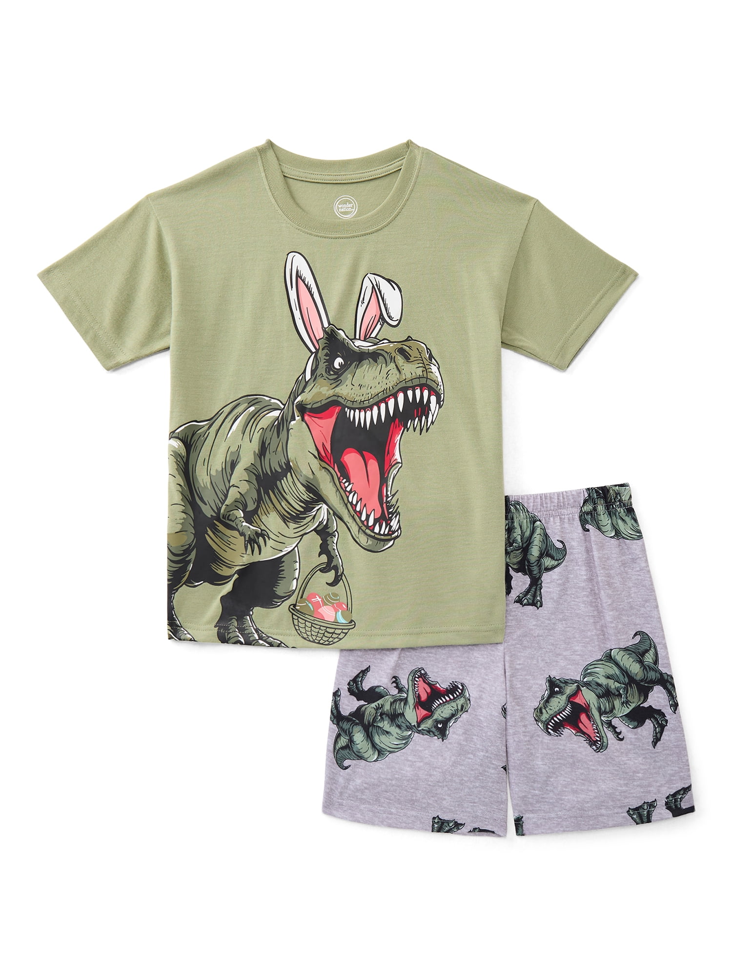 Wonder Nation Boys Tee and Shorts Pajama Set, 2-Piece, Sizes 4-18