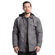 Workwear Men's Quilted Lined Work Shirt Jacket with Hood, Size S-5XL (Men's and Big Men's)