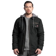 Wrangler Workwear Men's Quilted Lined Work Shirt Jacket with Hood, Size S-5XL Men's and Big Men's