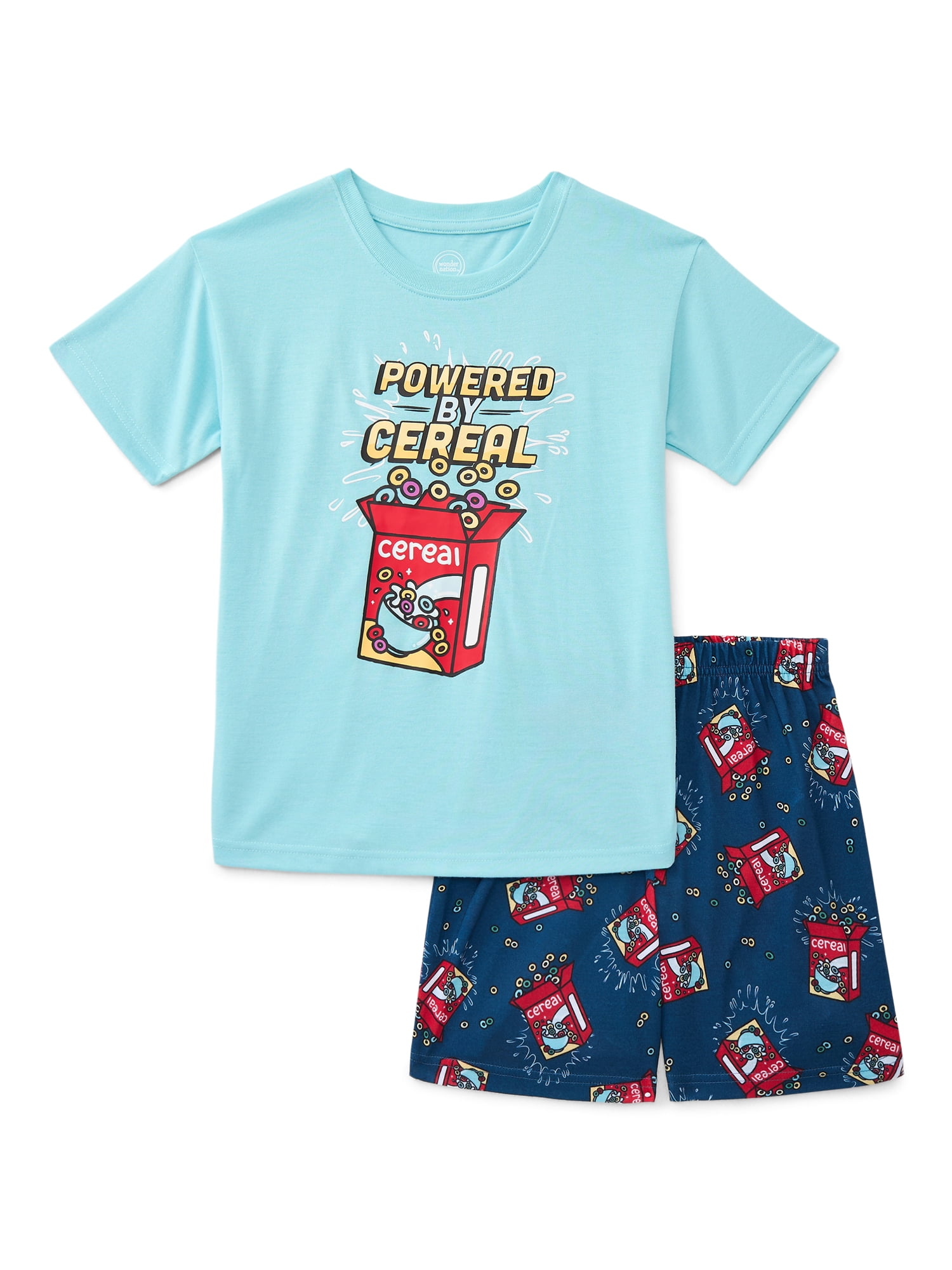 Wonder Nation Boys Tee and Shorts Pajama Set, 2-Piece, Sizes 4-18