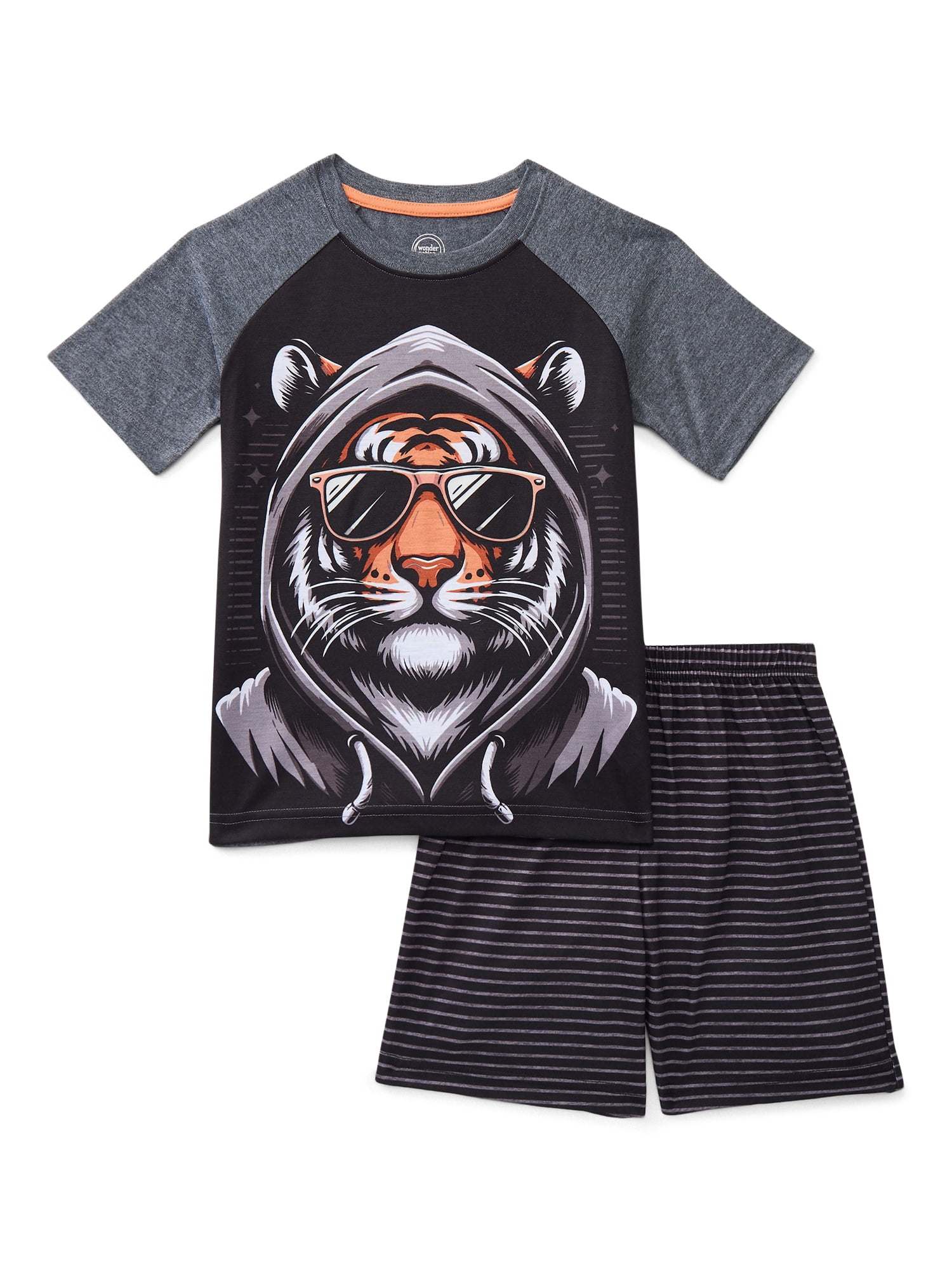 Wonder Nation Boys Tee and Shorts Pajama Set, 2-Piece, Sizes 4-18