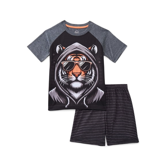 Wonder Nation Boys Tee and Shorts Pajama Set, 2-Piece, Sizes 4-18