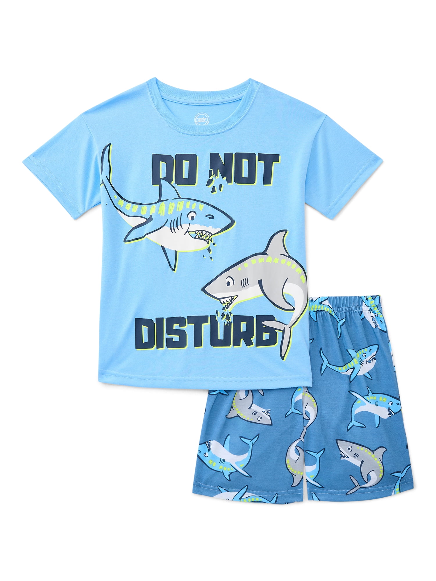 Wonder Nation Boys Tee and Shorts Pajama Set, 2-Piece, Sizes 4-18