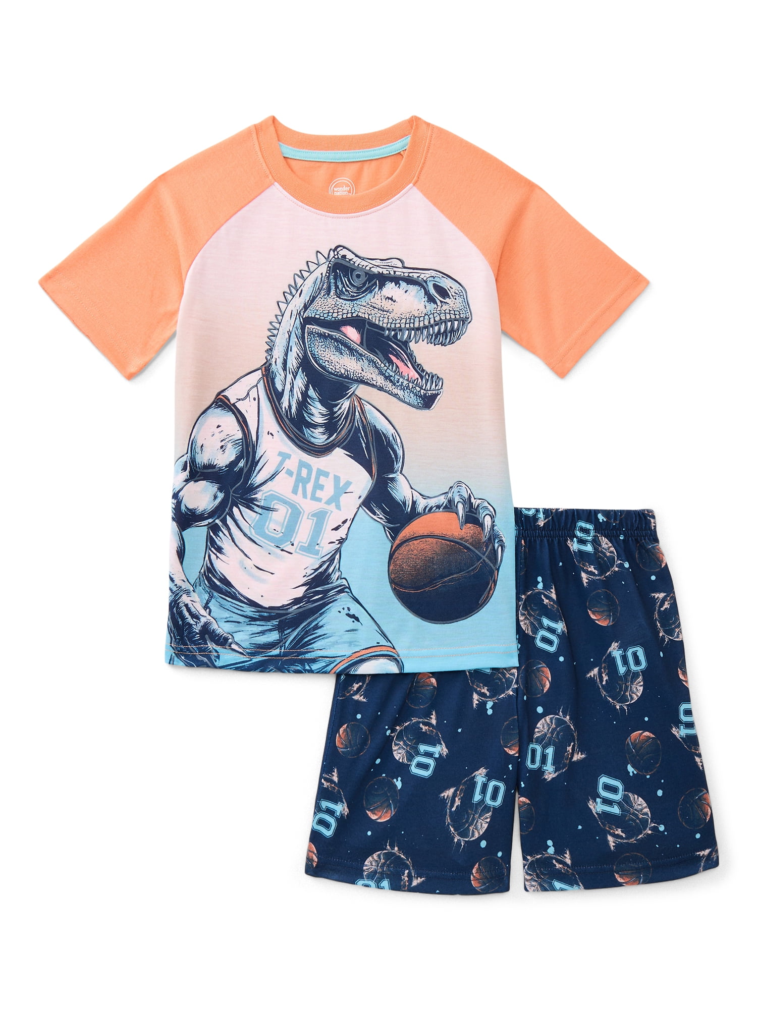 Wonder Nation Boys Tee and Shorts Pajama Set, 2-Piece, Sizes 4-18
