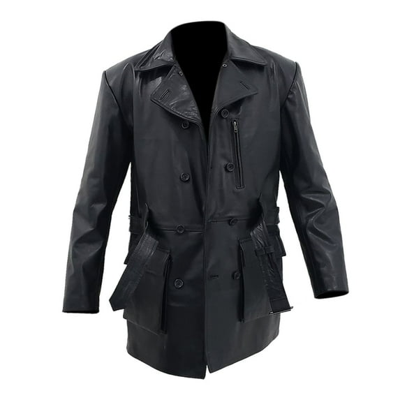 WW1 1917 U.S. Army Air Service Pilot Flying Barnstormer Black Leather Coat