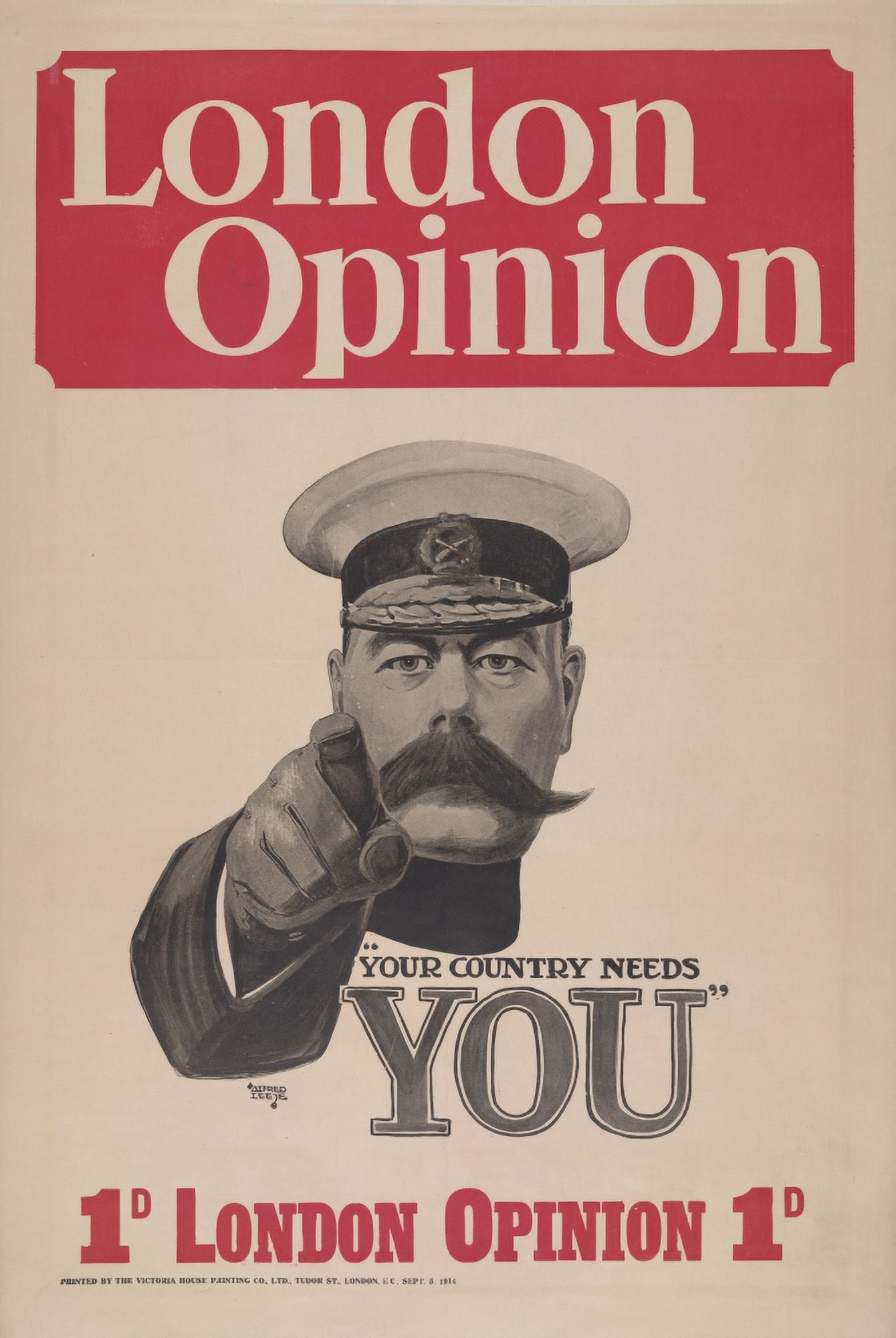 WW1 Kitchener Recruitment Poster Your Country Needs You Canvas Art - Alfred Leete (18 x 24)