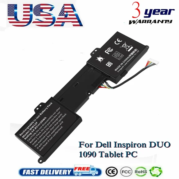 WW12P 14.8V New Battery for Dell Inspiron DUO 1090 Tablet PC 9YXN1 TR2F1 29Wh