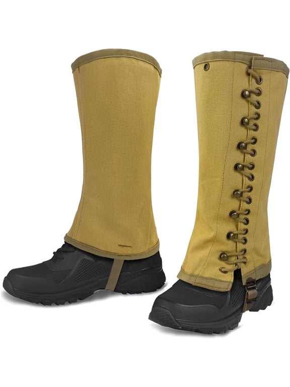 WW2 Gaiters for MenWWII US M1936 Canvas Leggings Gaiters Puttee Boot Gaiters for Men Hiking - Khaki