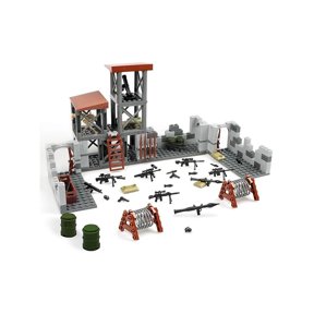 WW2 Military Base Building Blocks Set, ABS Plastic Model Toy, Mini Scale, With Soldier Figures And Gear, For Display And Gift