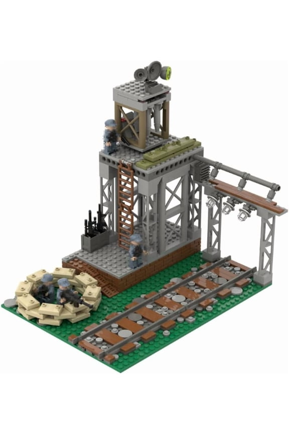 WW2 Military Base Building Set - 398 Pcs Army Fortresses, Trenches, & 4 Soldier Figures - Realistic WW2 Scene Recreation