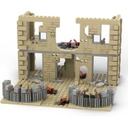 WW2 Military Scene Fort Building Blocks Kit, 544PCS Military War Scene Fortress Architecture Bunker Model with Weapon Fort Construction Kit for Soldiers Minifigures
