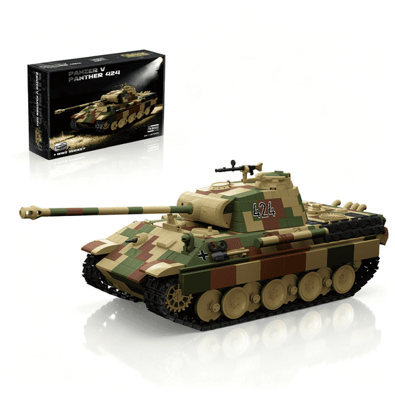 WW2 Panther Tank Army Building Sets with Detailed Interior Compartments, Compatible with Lego Military, Collectible Gifts for Military Fans Adults (1675 PCS)