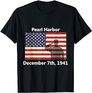 WW2 Pearl Harbor American USA Flag Remember Veteran Military T-Shirt ...