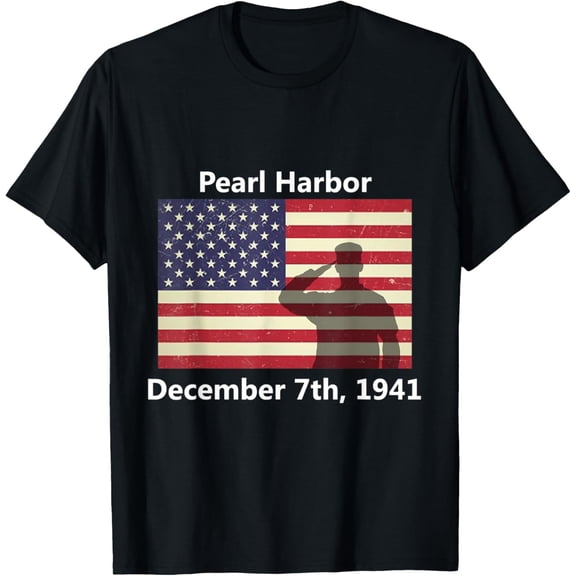 WW2 Pearl Harbor American USA Flag Remember Veteran Military T-Shirtmen and women can wear, black, white, gifts.S,M,L,XL,2XL,3XL,2643XL