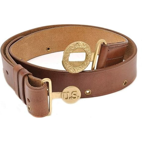 WW2 US Officers Leather Belt with Wreath