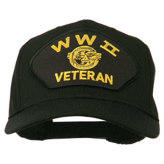WW2 Veteran Military Patch Cap - Black OSFM