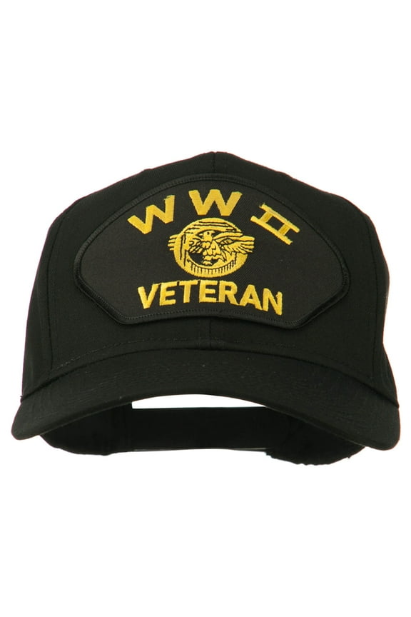 WW2 Veteran Military Patch Cap - Black OSFM