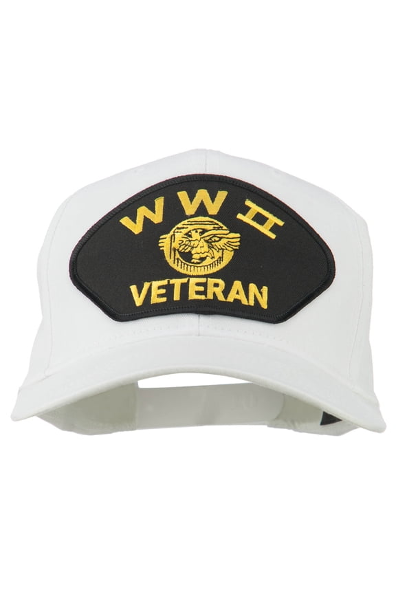 WW2 Veteran Military Patch Cap - White OSFM