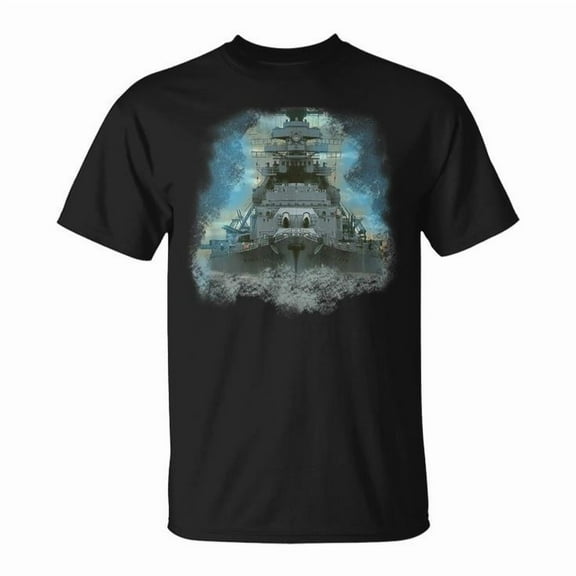 WW2 Warships Bismarck Naval Fleet Battleships Carriers Graphic Cotton Tee Unisex Adult Casual Military History T-Shirt, Size L, Color Black