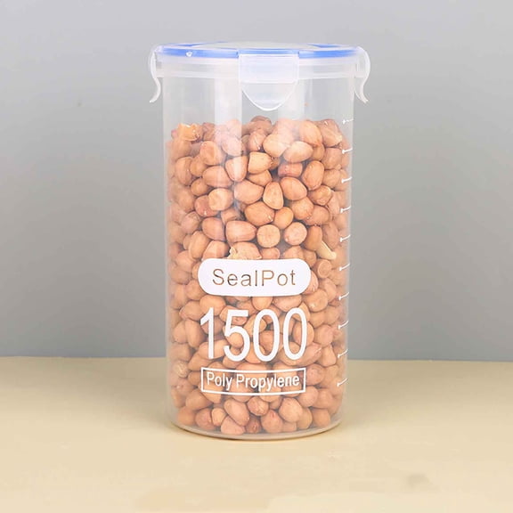 WWC 1500ml Airtight Food Storage Containers with Lids, Stackable Pantry Organizer Canisters for Grain Snack and Dry Goods
