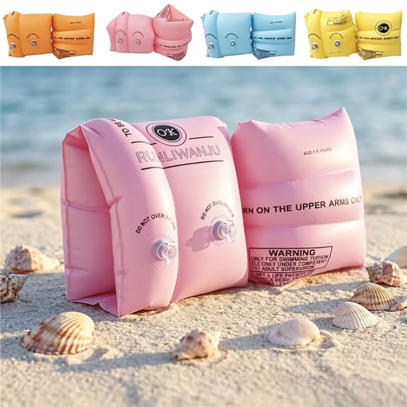 WWC 2 Pack Arm Floaties, Inflatable Swim Arm Bands with Double Air Chambers for Kids and Adults, Safe Swimming Training Sleeves for Pool Beach Water