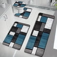 thumbnail image 1 of WWC 4‑Piece Bathroom Rug Set, Soft Non‑Slip Absorbent Bath Mat, U-Shape Contour Toilet Mat & Runner Rug for Bathroom and Shower Room, 1 of 8