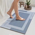 thumbnail image 1 of WWC Bath Mat, Blue Soft Geometric Bathroom Rug, Non‑Slip Absorbent Shower Mat for Bathroom and Shower, 16x24 inch, 1 of 7