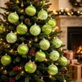 thumbnail image 1 of WWC Christmas Ball Ornament Set, 16 pcs Soft Satin Brushed Christmas Balls with Glitter Beaded, Christmas Tree Decorations for Xmas Party, Green, 1 of 6